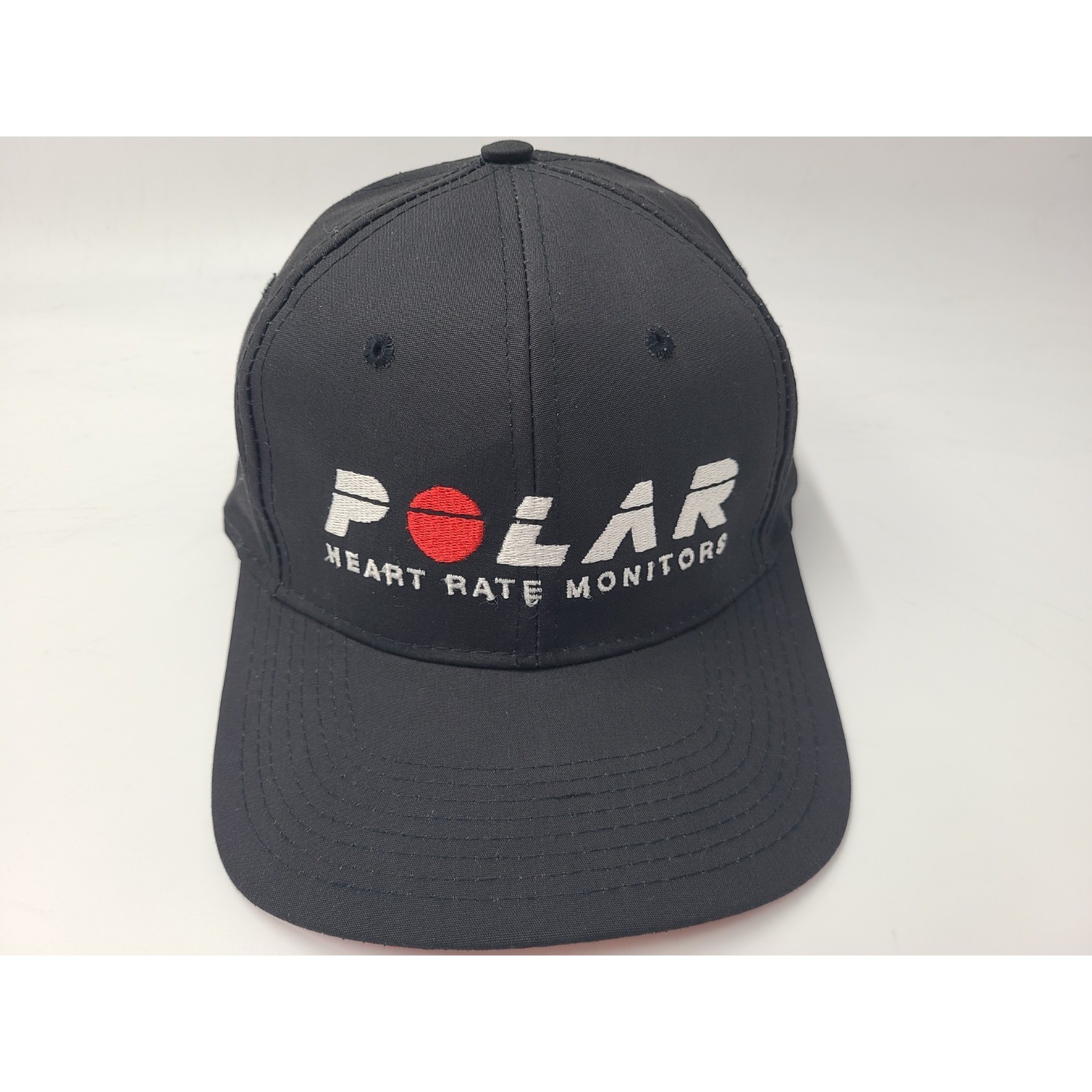 Vintage Polar Heart Rate Monitors Snapback Fits Small Hat Cap Men Black Red